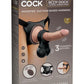 King Cock Elite Ultimate Vibrating Rechargeable Silicone Body Dock Kit with Vibrating Crown Jewels and Remote Control Dildo - Black/Vanilla - 8in
