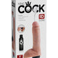King Cock Squirting Dildo with Balls - Flesh/Vanilla - 8in