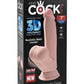 King Cock Triple Density Cock with Swinging Balls - Vanilla - 7in