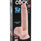 King Cock Triple Density Cock with Swinging Balls - Vanilla - 9in