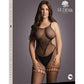 Le Desir Duo Net High Neck Bodystocking - Black - Queen