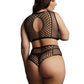 Le Desir Duo Net Key Hole Bra - Black - Queen - Set