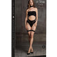 Le Desir Shade Ananke Xii Three Piece with Choker, Bandeau Top and Pantie with Garters - Black - One Size