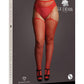 Le Desir Suspender Rhinestone Pantyhose - Red - Queen