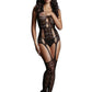 Le Desire Lace Suspender Bodystocking - Black - One Size