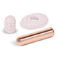 Le Wand Bullet Rechargeable Vibrator with Textured Silicone Sleeve and Ring - Rose Gold