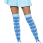 Leg Avenue Argyle Knit Over The Knee Socks - Blue - One Size