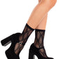 Leg Avenue Bow Net Anklets - Black - One Size