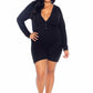 Leg Avenue Brushed Rib Romper Long Johns with Cheeky Snap Closure Back Flap