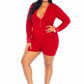 Leg Avenue Brushed Rib Romper Long Johns with Cheeky Snap Closure Back Flap