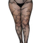 Leg Avenue Butterfly Net Tights - Black - Queen/XLarge/XXLarge