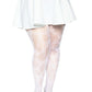 Leg Avenue Butterfly Net Tights - White - Queen/XLarge/XXLarge