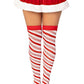Leg Avenue Candy Cane Lurex Striped Over The Knee Socks