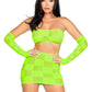 Leg Avenue Checkerboard Net and Opaque Bandeau Mini Skirt and Arm Warmers