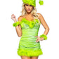 Leg Avenue Christmas Baddie Set Ruched Velvet Dress with Tie Back Halter Straps and Fur Trim, Wrist Cuffs, and Hat