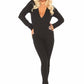 Leg Avenue Cozy Brushed Rib Long Johns with Cheeky Snap Closure Back Flap