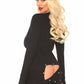 Leg Avenue Cozy Brushed Rib Long Johns with Cheeky Snap Closure Back Flap - Black - Medium/Small