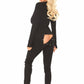 Leg Avenue Cozy Brushed Rib Long Johns with Cheeky Snap Closure Back Flap