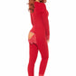 Leg Avenue Cozy Brushed Rib Long Johns with Cheeky Snap Closure Back Flap