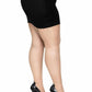 Leg Avenue Cuban Foot Pantyhose - 1x-2x - Black/Nude
