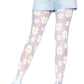 Leg Avenue Daisy Nylon Sheer Tights - White - One Size