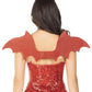 Leg Avenue Devil Kit Rhinestone Devil Wings and Horn Headband - Red - One Size - 2 Piece