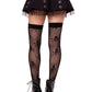 Leg Avenue Dotted Net Skull Thigh Highs