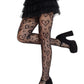 Leg Avenue Double Heart Net Tights - Black - One Size