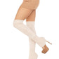 Leg Avenue Extra Long Ribbed Knit Leg Warmers - Ivory - One Size