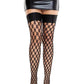 Leg Avenue Eyelet Net Thigh Highs with Satin Elastic Top