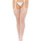 Leg Avenue Faux Garter Belt Fishnet Tights with Lace Up Backseam