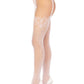 Leg Avenue Faux Garter Belt Fishnet Tights with Lace Up Backseam - White - One Size