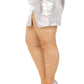 Leg Avenue Fishnet Crystalized Tights with Multi Sized Iridescent Rhinestones - Caramel - Plus Size