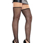 Leg Avenue Fishnet Toe Loop Footless Thigh Highs - Black - One Size