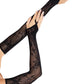 Leg Avenue Floral Net Extra Long Gauntlet Arm Warmers - Black - One Size