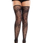 Leg Avenue Floral Net Toe Loop Footless Thigh Highs