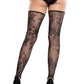 Leg Avenue Floral Net Toe Loop Footless Thigh Highs