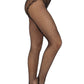 Leg Avenue French Cut Crotchless Fishnet Tights with Heart Backseam and Faux Lace Up Back - Black - One Size