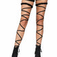 Leg Avenue Garter Leg Wrap - Black - One Size - Set