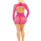 Leg Avenue Heart Net Keyhole Halter Mini Dress and Shrug