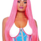 Leg Avenue Holographic Vinyl Zipper Front Under Bust Cincher - Silver - Large/Medium