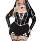 Leg Avenue Holy Hottie Set Boned Garter Dress with Cross Accents and Nun Habit - Black/White - 3XLarge/4XLarge - 2 Piece
