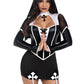 Leg Avenue Holy Hottie Set Boned Garter Dress with Cross Accents and Nun Habit - Black/White - Medium - 2 Piece