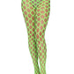Leg Avenue Jumbo Pothole Net Tights - Green/Neon Green - One Size