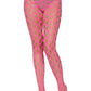 Leg Avenue Jumbo Pothole Net Tights - Neon Pink/Pink - One Size