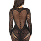 Leg Avenue Lace and Net Body Con Gown with Heart Keyhole Detail