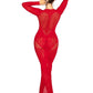 Leg Avenue Lace and Net Body Con Gown with Heart Keyhole Detail