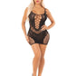 Leg Avenue Lace and Net Mini Dress with Dual Strap Detail