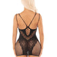 Leg Avenue Lace and Net Mini Dress with Dual Strap Detail