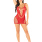 Leg Avenue Lace and Net Mini Dress with Dual Strap Detail